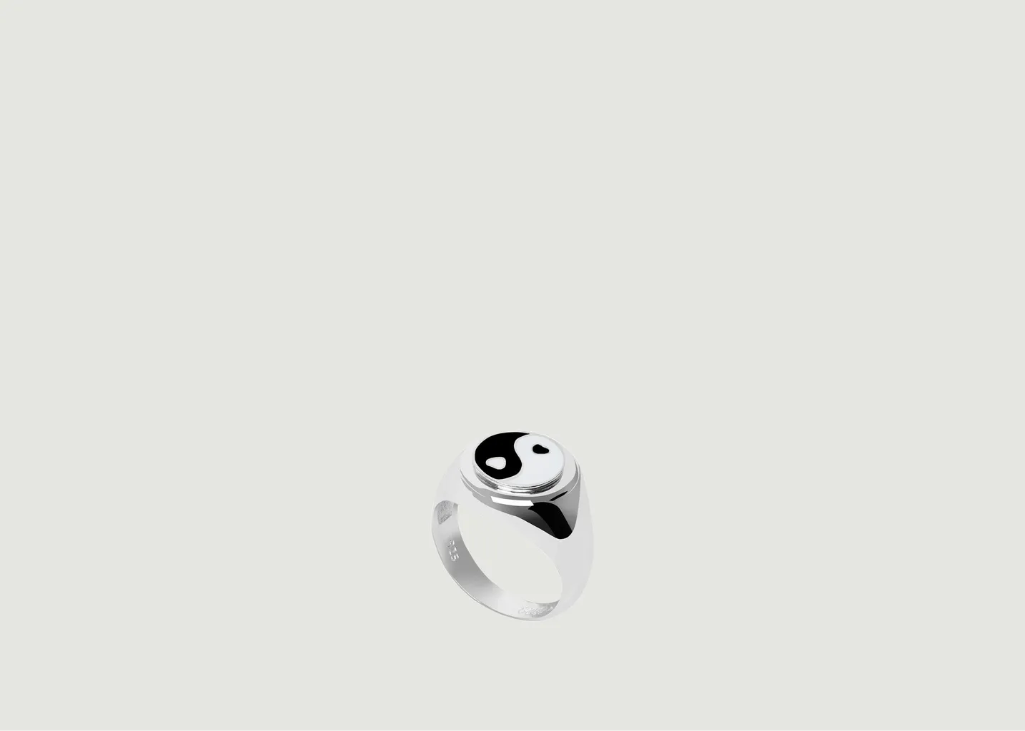 Bague Argent Noir Yin Yang Wilhelmina Garcia