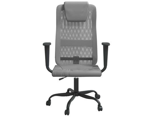 VIDAXL - Chaise de bureau gris tissu en maille et similicuir