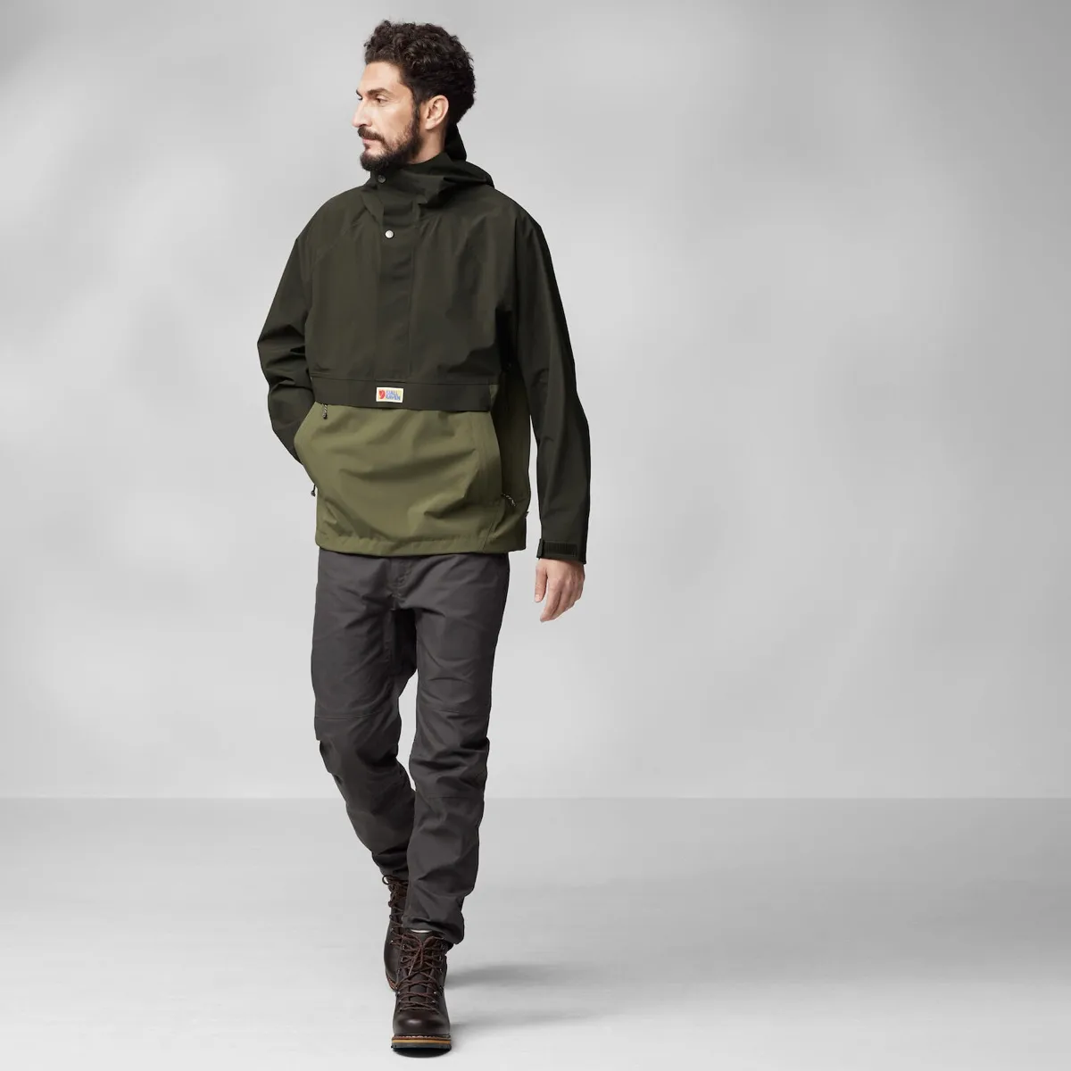Fjällräven Men's Vardag Hydratic Anorak Dark Navy-Flame Orange