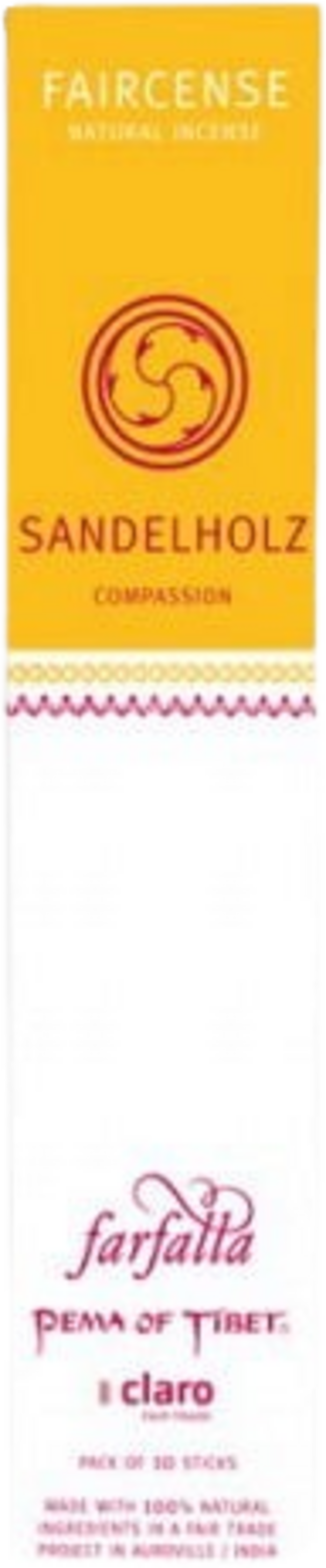 farfalla  Faircense Räucherstäbchen Sandelholz / Compassion, 10 Stk