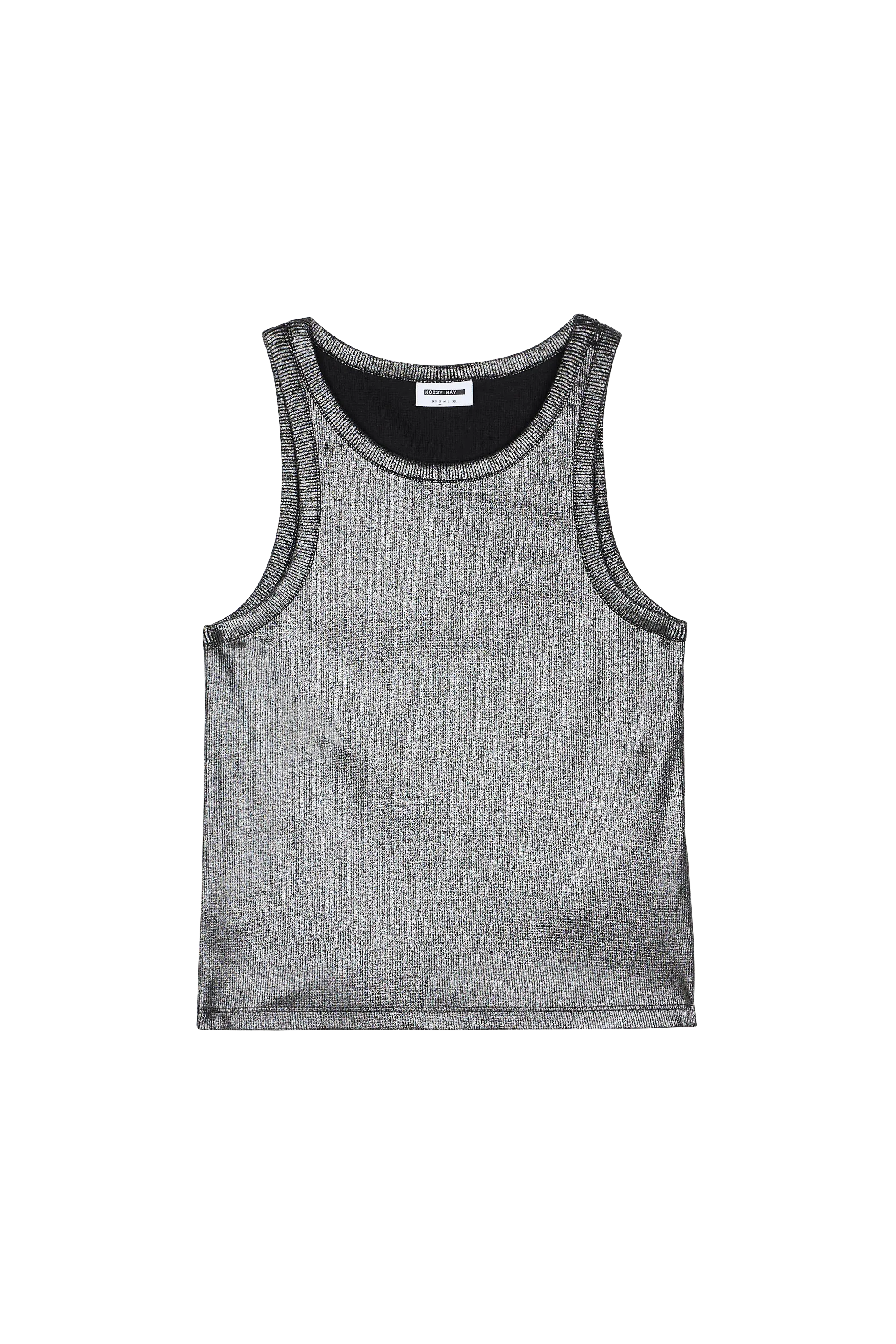 NOISY MAY Débardeur  NMMAYA GLITTER COATED  S/L TOP JRS Noir
