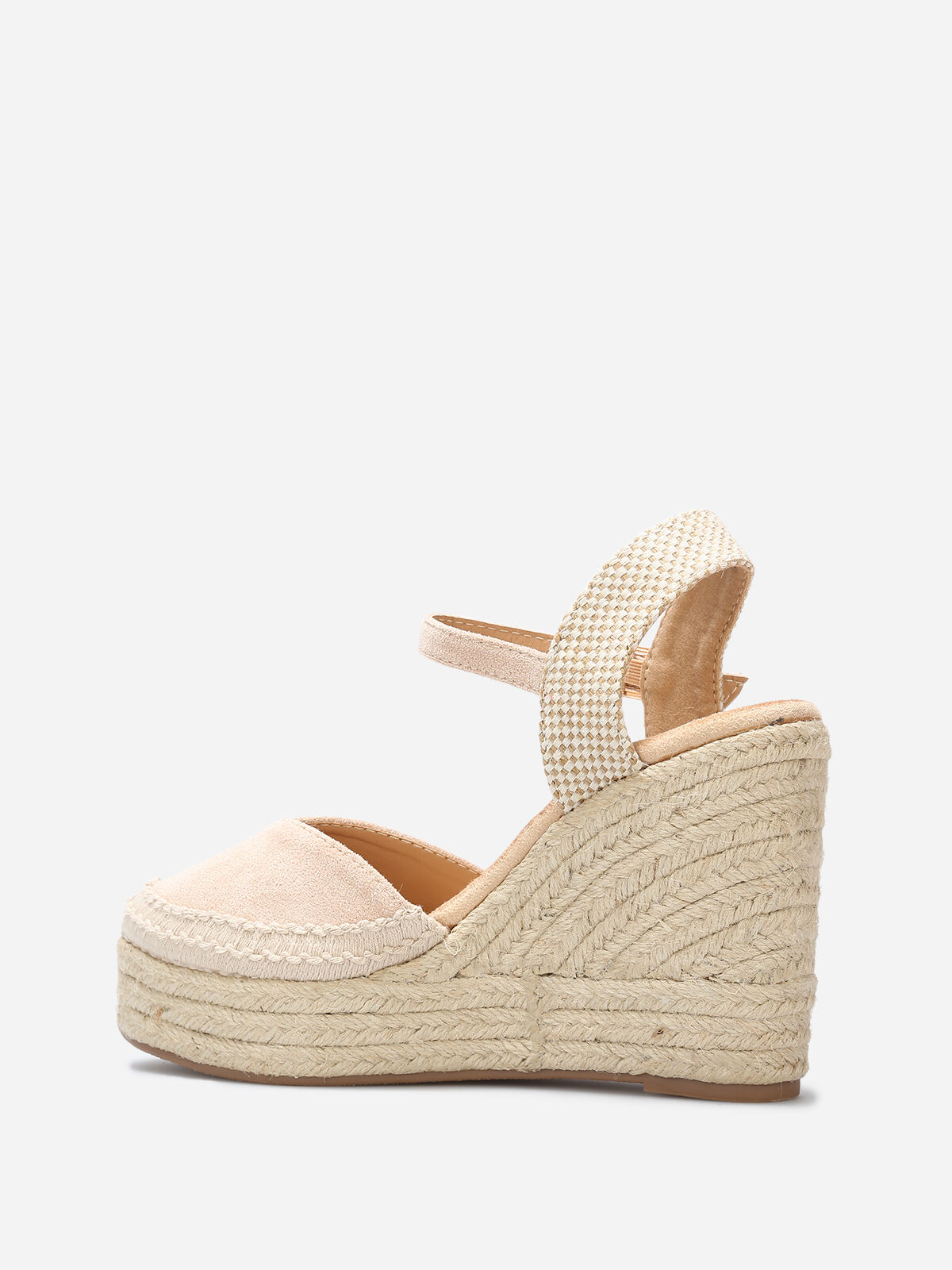 Espadrilles compensées à bride- Beige