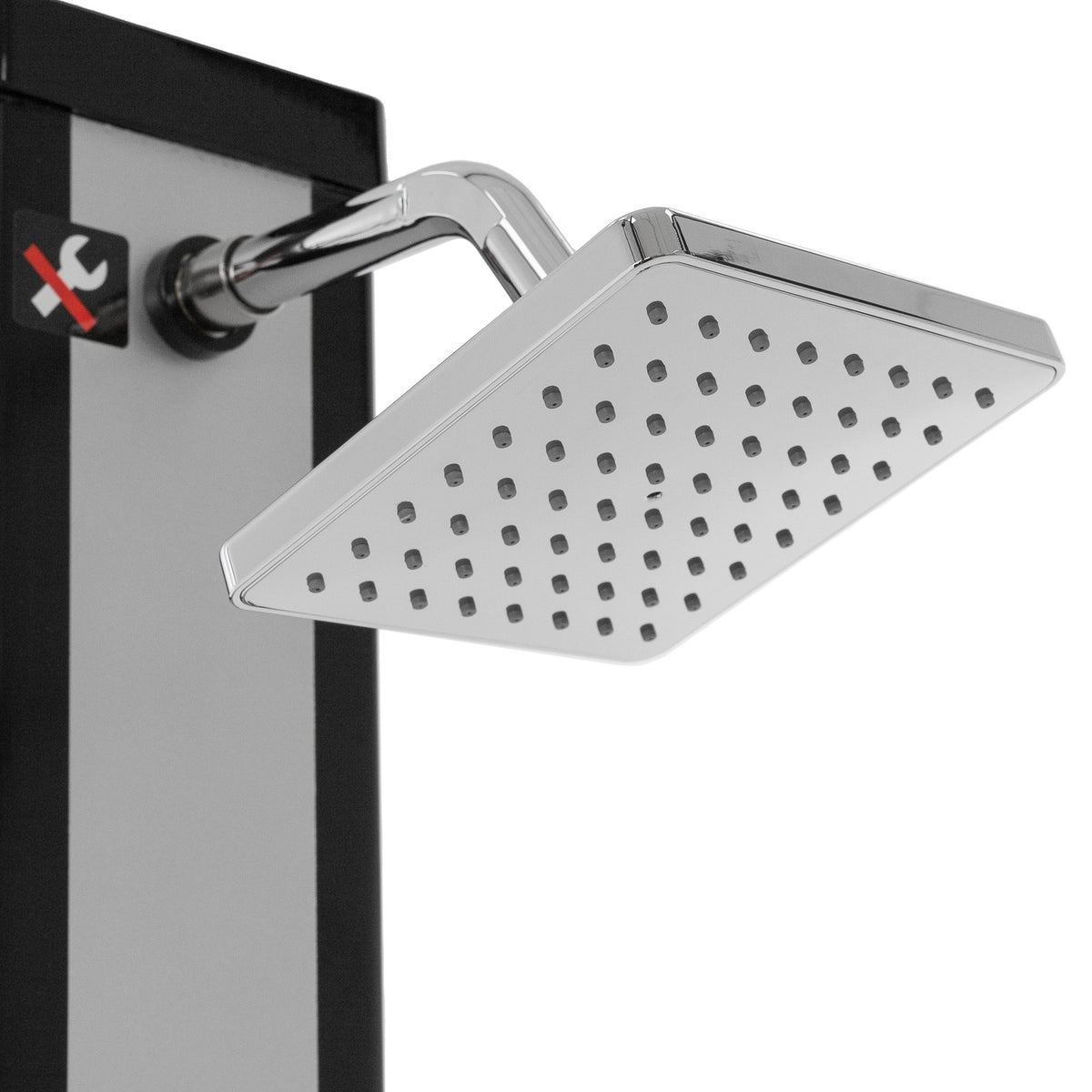 ML-Design Solar Douche 40L 217cm Rechthoekig met Voetdouche en Regendouchekop, Zilver-Zwart, Warm Water, 60°C, Geen Stroomaansluiting Nodig, met Tuinslangaansluiting, Solar Tuindouche, Buitendouche, Zwembaddouche