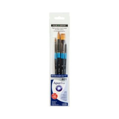 Daler Rowney Aquafine Wallet 401 Brush Set Of 4: Short Handle