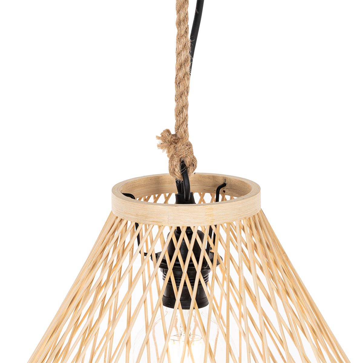 Landelijke buiten hanglamp rotan 40x55 cm - Calamus