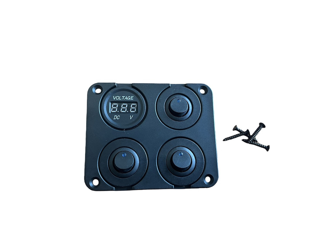 Ripca 3-voudige 12 V schakelaars & voltmeter inbouwkit
