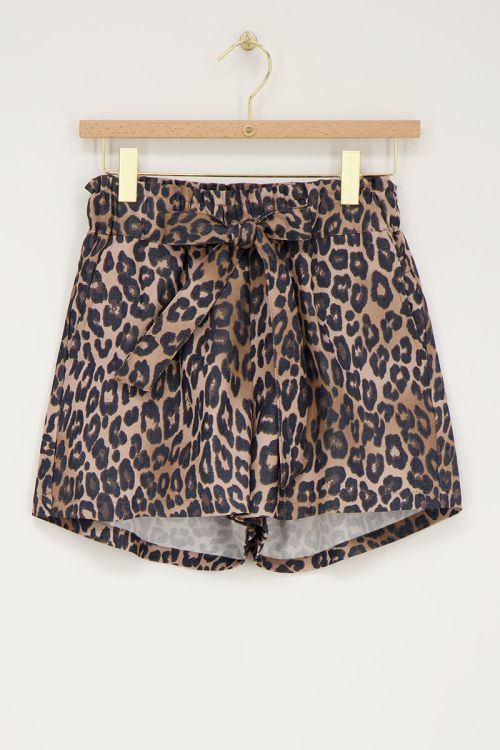 Paperbag short met panterprint