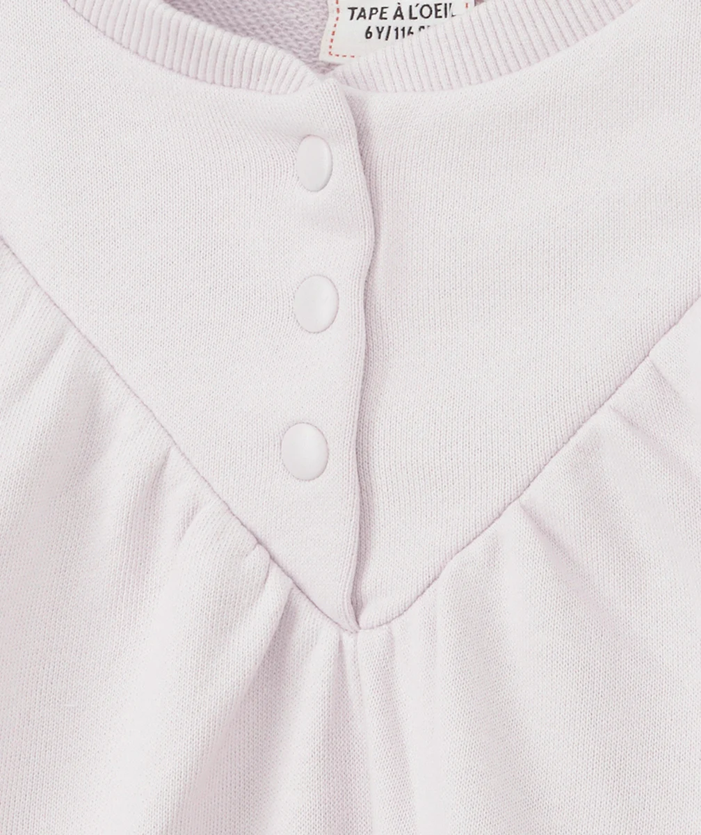 SWEAT FILLE PARME EN FIBRES RECYCLÉES AVEC FRONCES