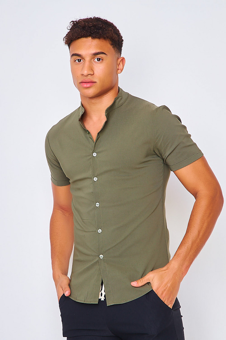 Chemise manches courtes kaki