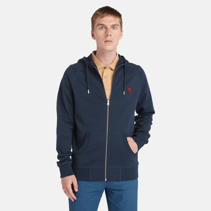 Veste à capuche et envers bouclé Exeter pour homme en bleu marine