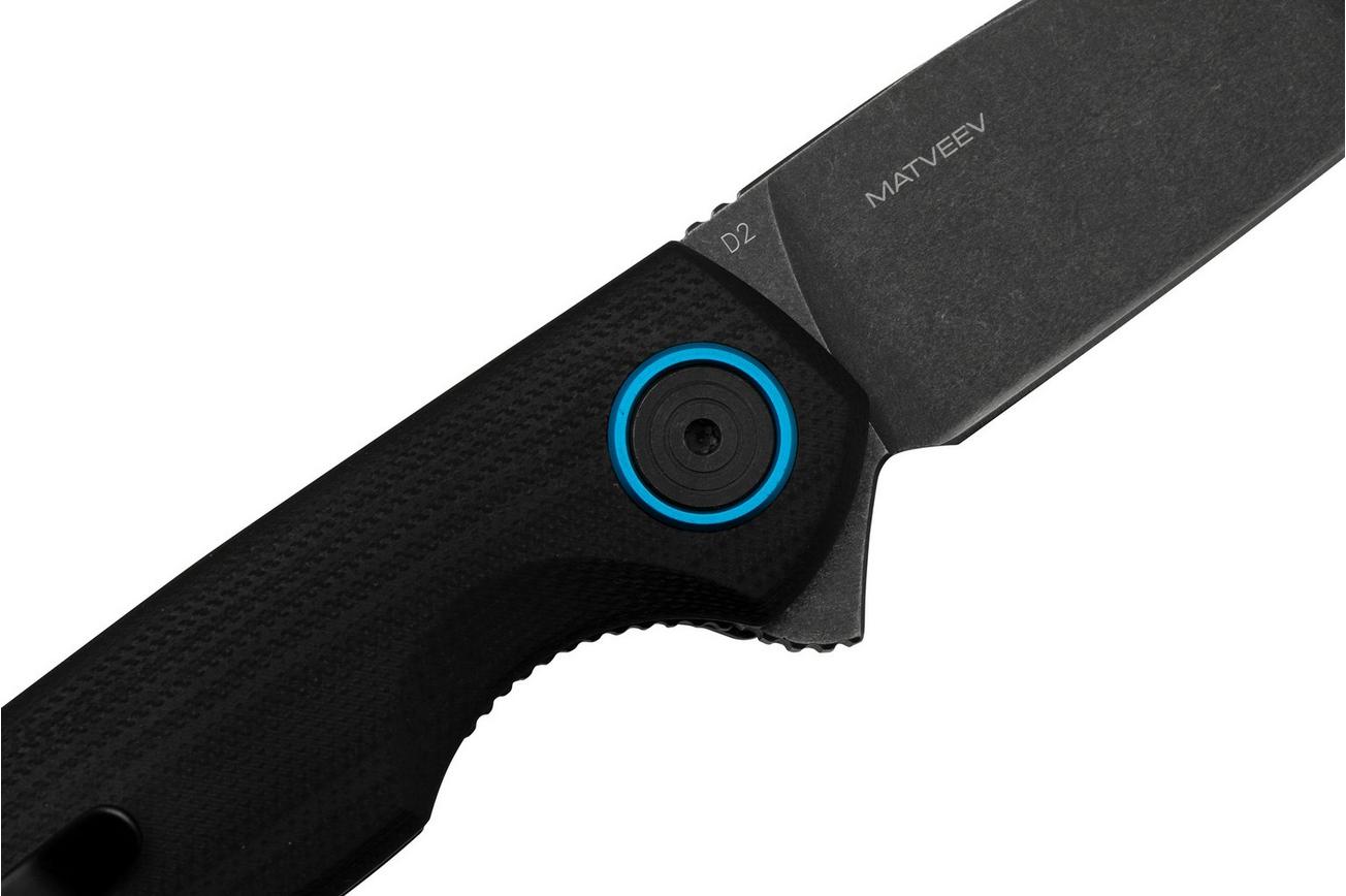 Black Fox Argus BF-760 Blackwashed D2 Black G10 handle, zakmes