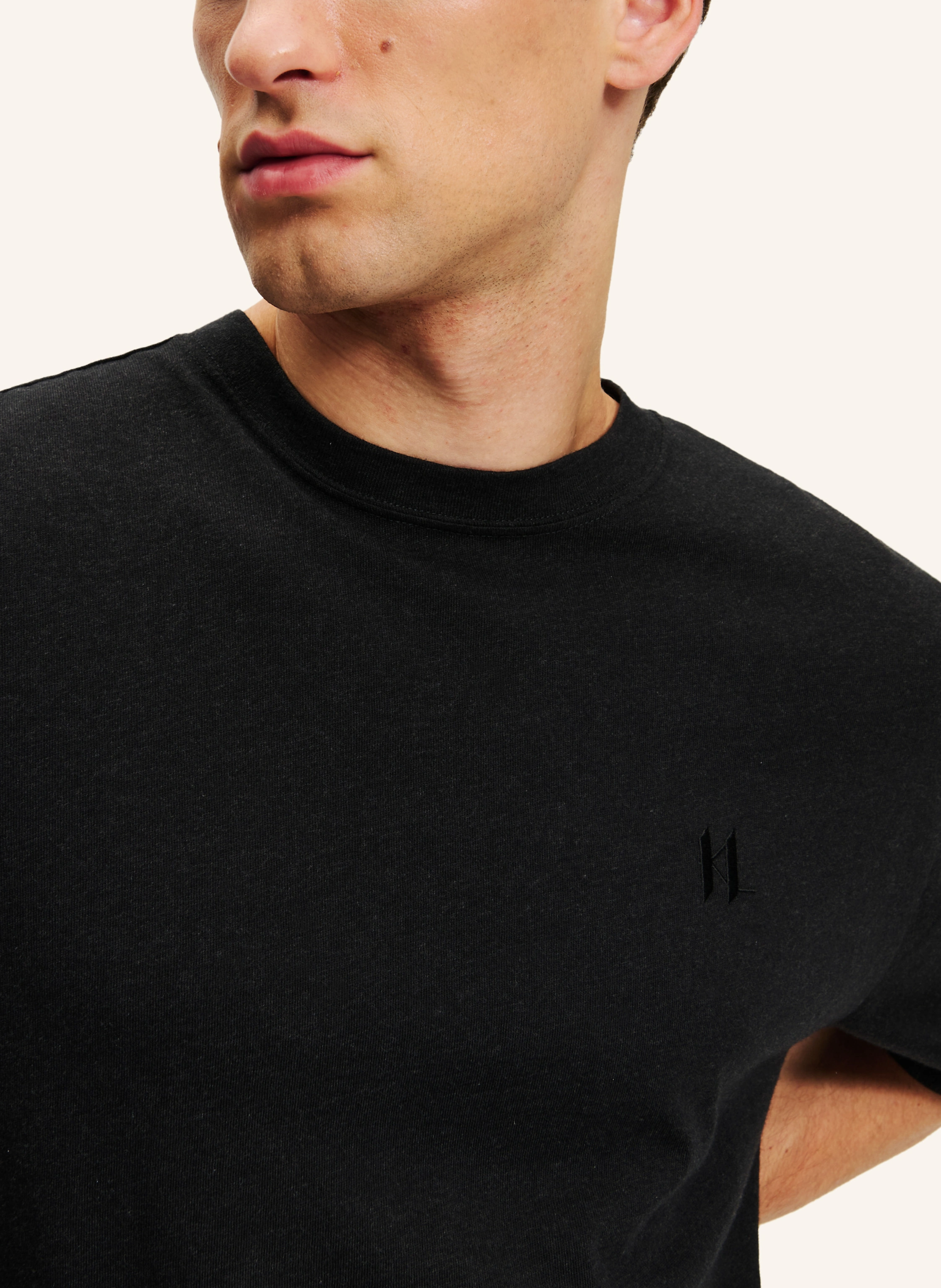 KARL LAGERFELD KL MONOGRAM T-SHIRT AUS WOLLMISCHUNG