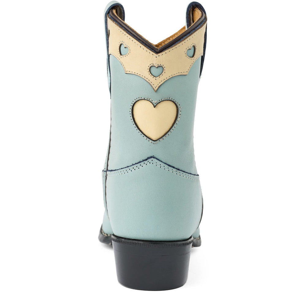 Køb COPENHAGEN COLORS Dusty Blue Leather Limited Cowboy Støvle Low - Dove