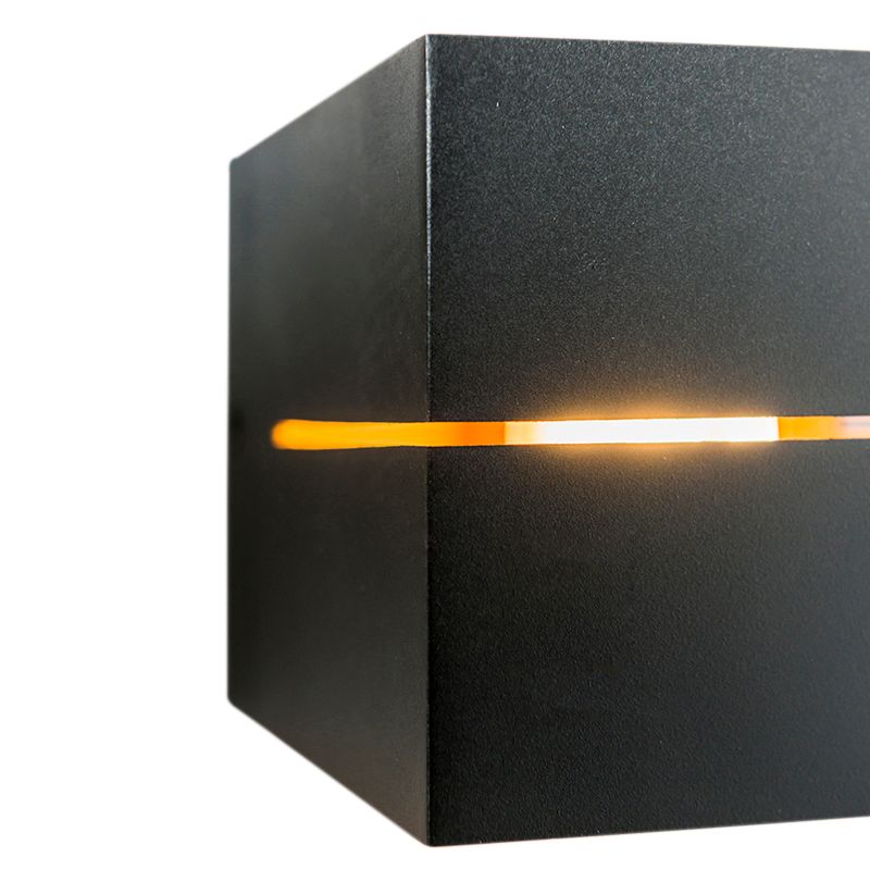 Moderne wandlamp zwart met goud 9,7 cm - Transfer Groove