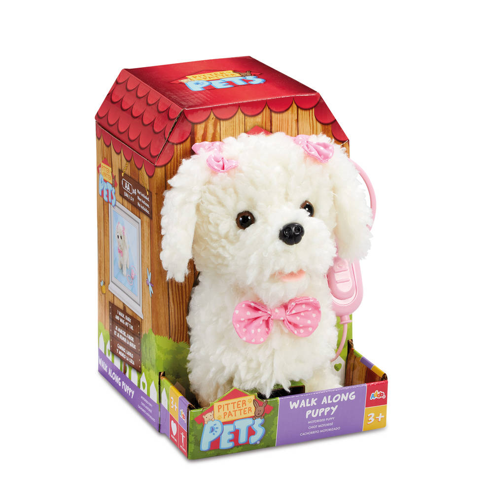 Pitter Patter Pets Walk Along poedel met strik