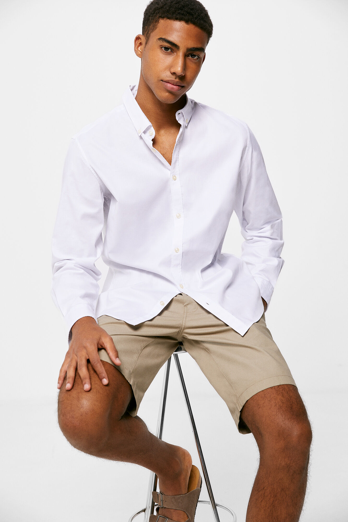 Bermuda Micro Estampada - Marrom