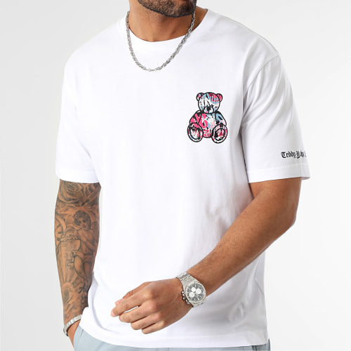 Tee Shirt Oversize Large Essentials Art Series Pink Blanc
