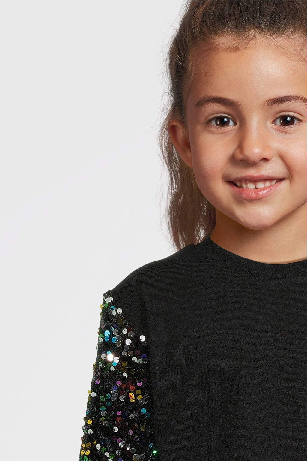 NAME IT sweater NKFRUNICA met pailletten zwart/multicolor