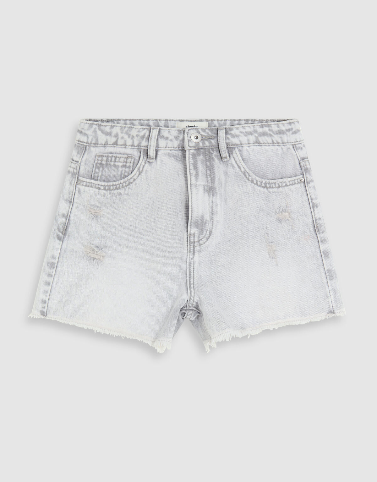 Destroy Denim Short Lichtgrijs