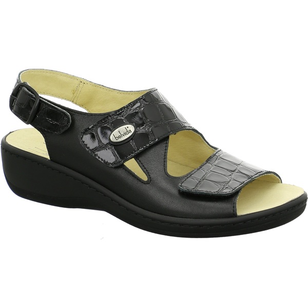 Anilincalf/Croco (8803.3/Wechselfussbett 9909) /0101 schwarz/schwarz