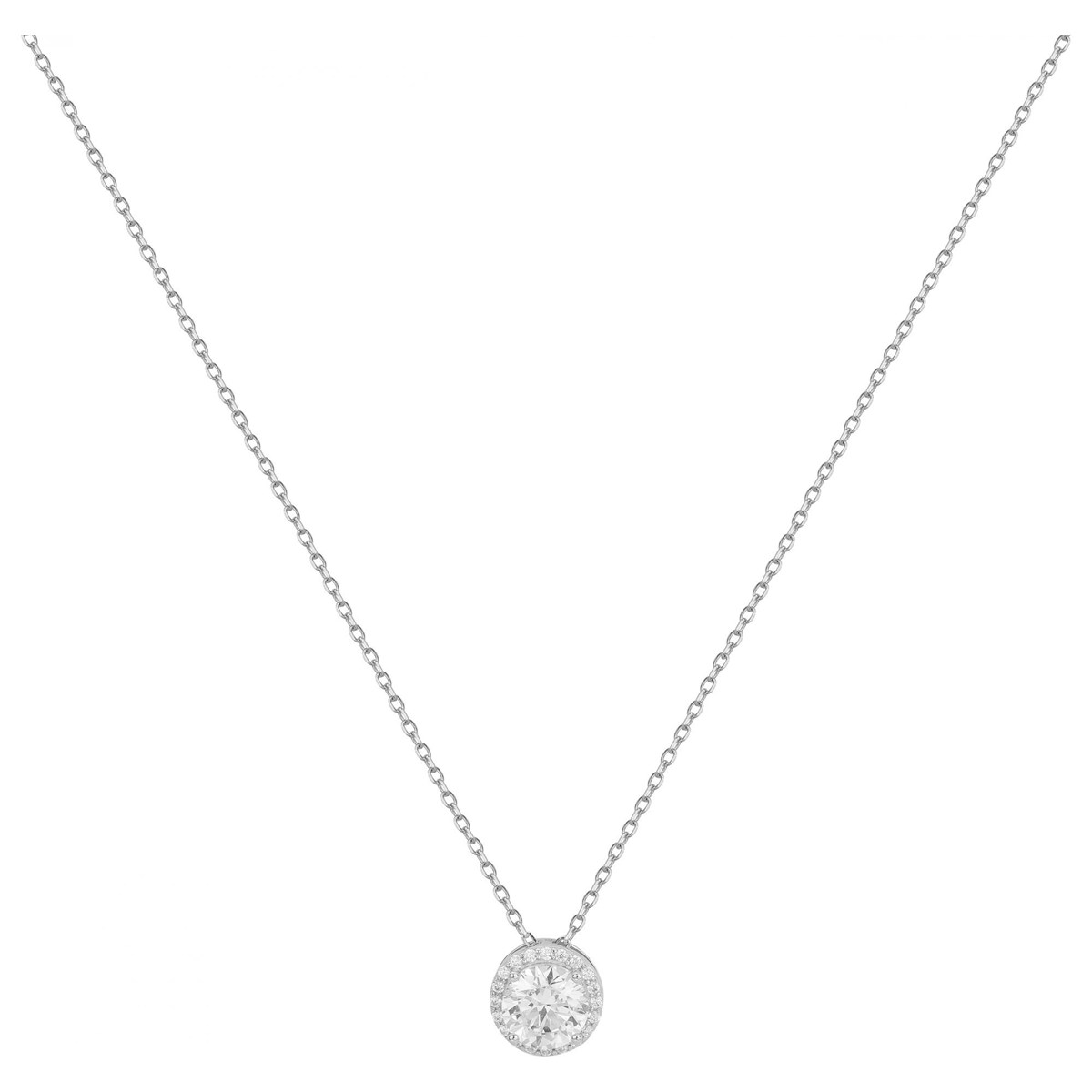 Collier mono-motif en Argent avec oxyde de zirconium blanc
