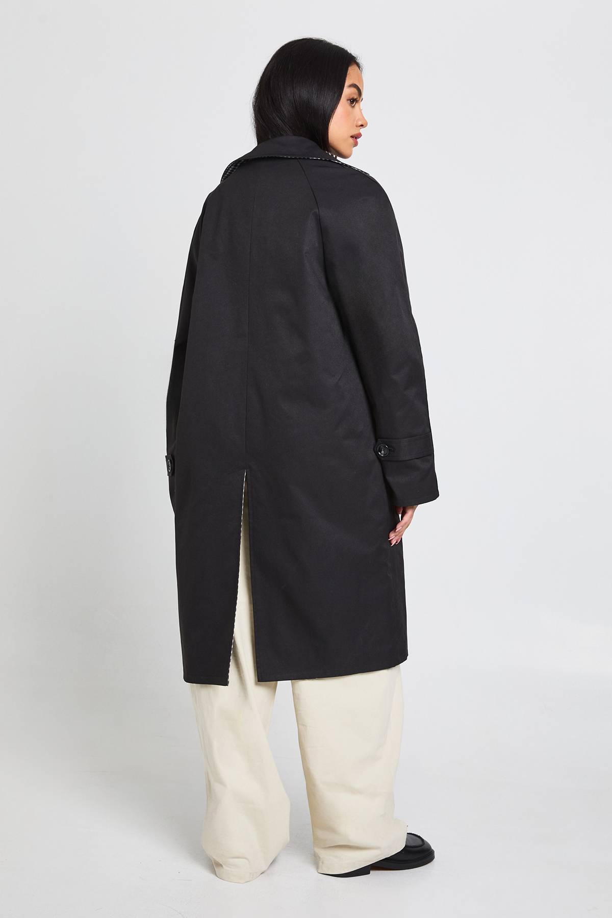boohoo Veste Trench Midi Réversible Oversize À Carreaux