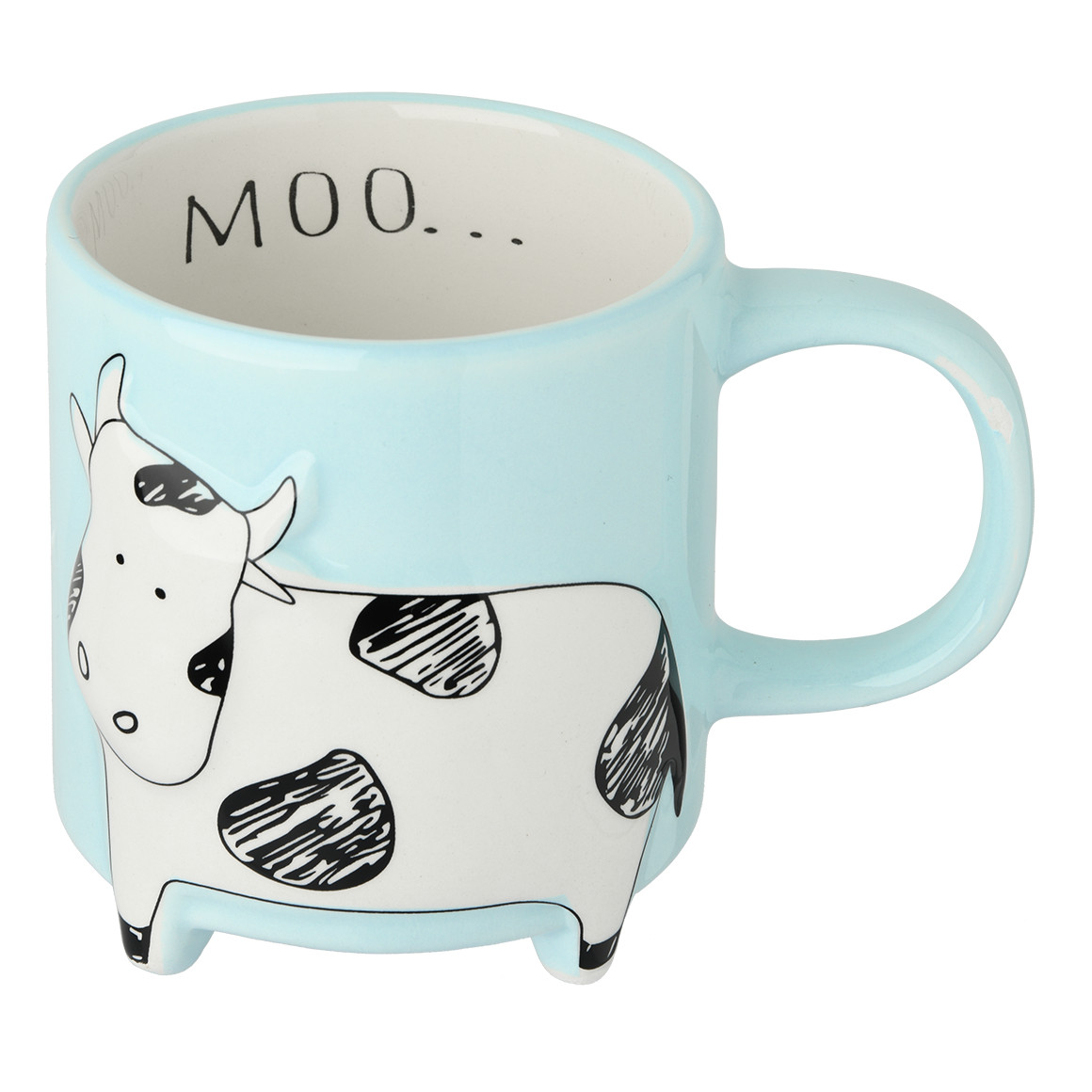Topolino Tasse mit Kuh-Motiv hellblau
