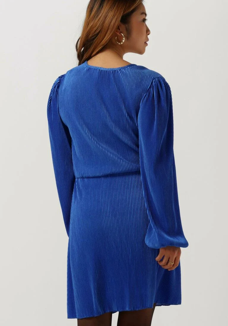 NEO NOIR blauwe neo noir mini jurk lettie solid dress