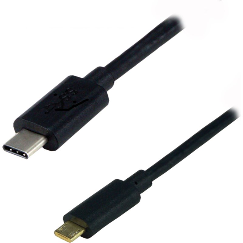 MCL USB 3.1 Type-C / USB 2.0 Micro-B 1 m câble USB USB C Micro-USB B Noir