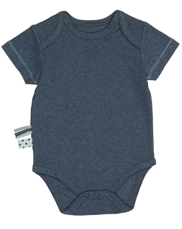 Kurzarm-Body AYLIN UNI in indigo melange