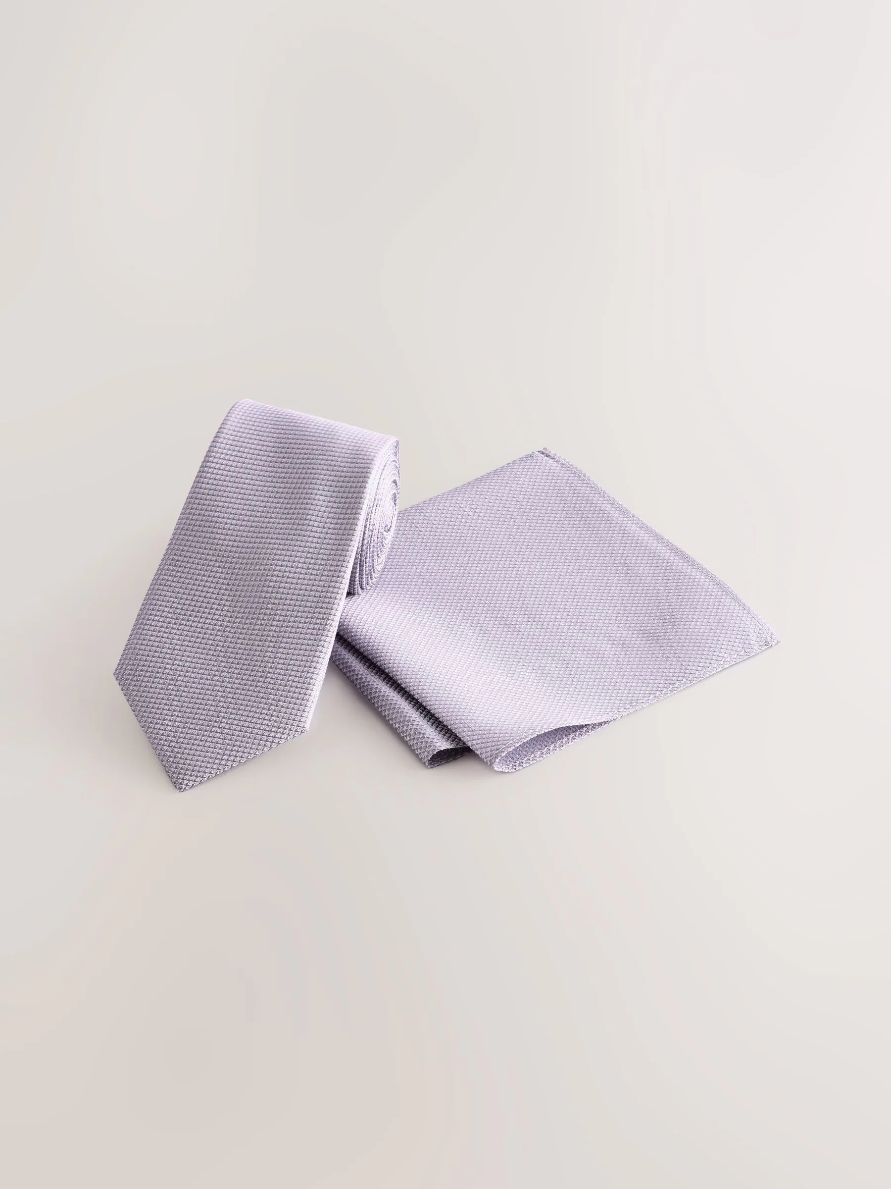 Lila - Set met textuurrijke stropdas en pochet