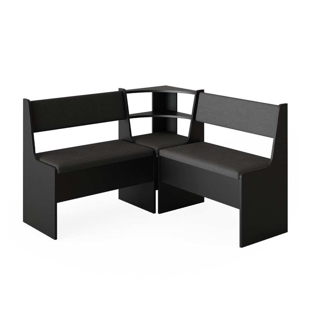 Vicco Eckbankgruppe Küchensitzgruppe Esszimmergruppe Roman Schwarz modern 120x120 cm Sitzbank Sitzecke Küchenmöbel Polstermöbel Esszimmermöbel