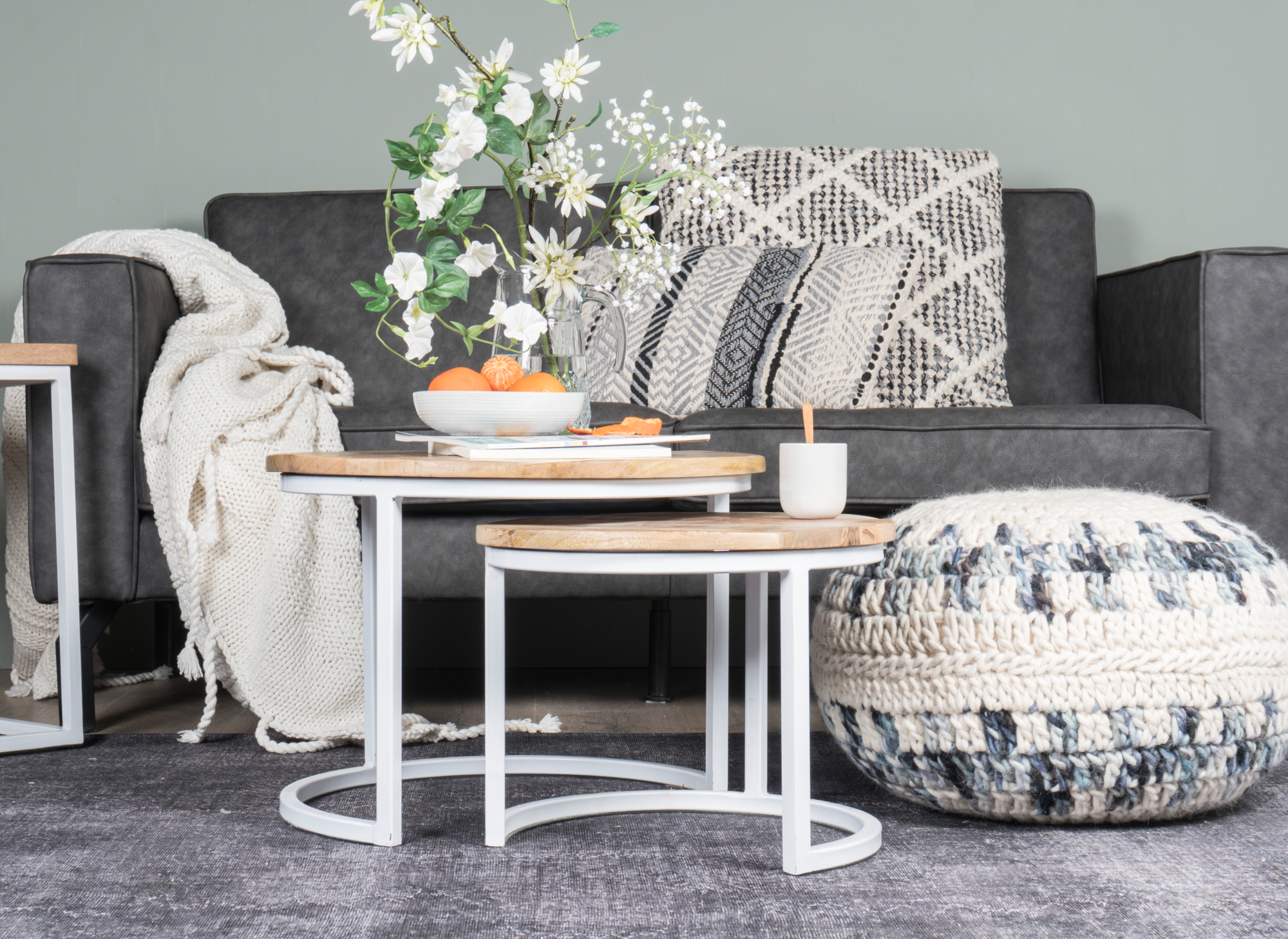 Salontafel Bart wit - Set van 2