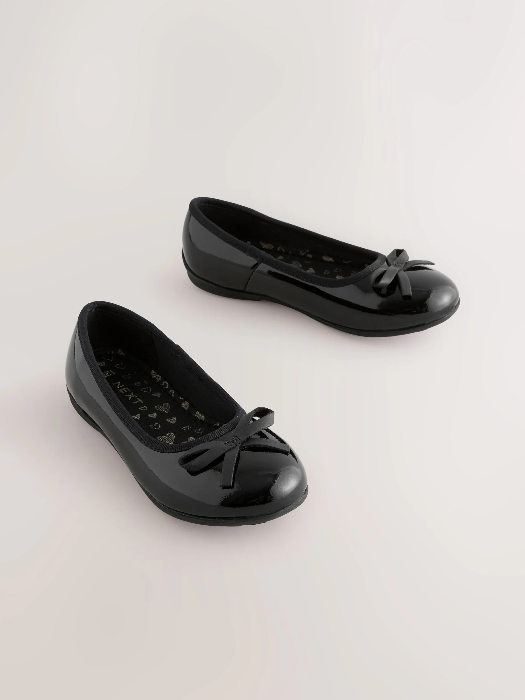 Zwart lak - Leather Ballerina School Shoes