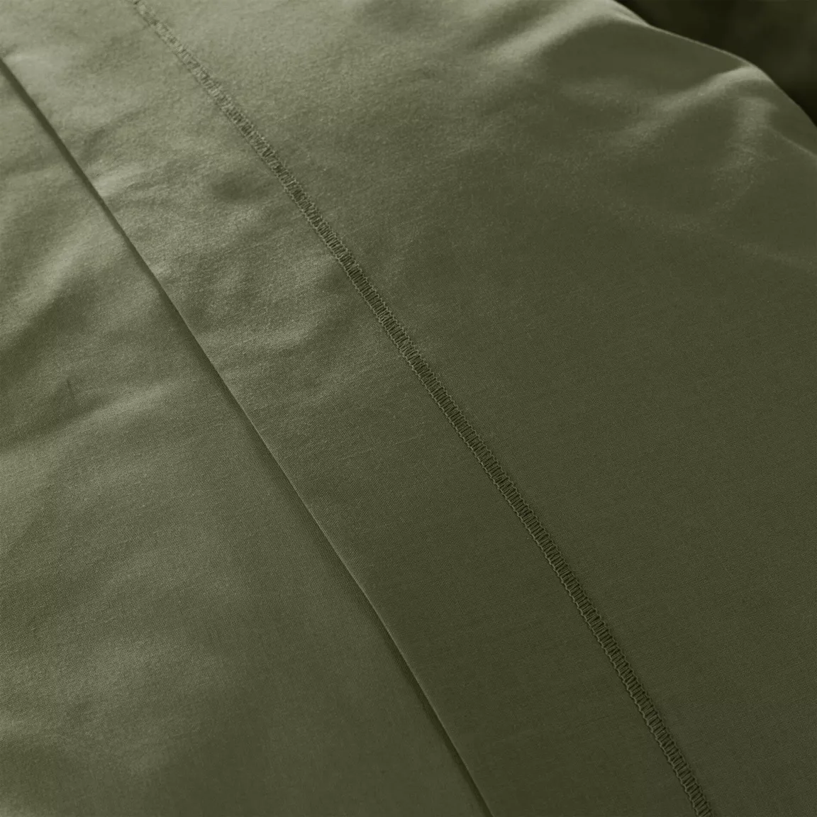 Drap plat percale de coton (240 x 300 cm) Cali Vert romarin