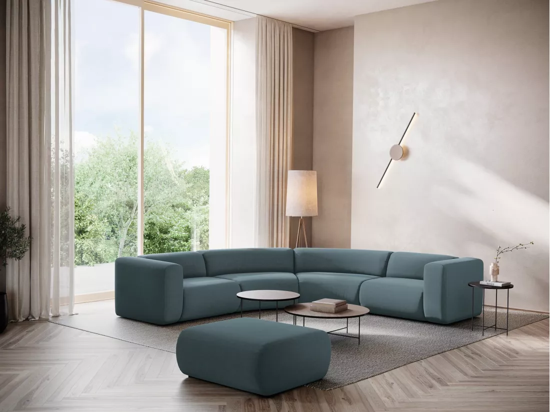 Pouf en velours - marin - EKAHI