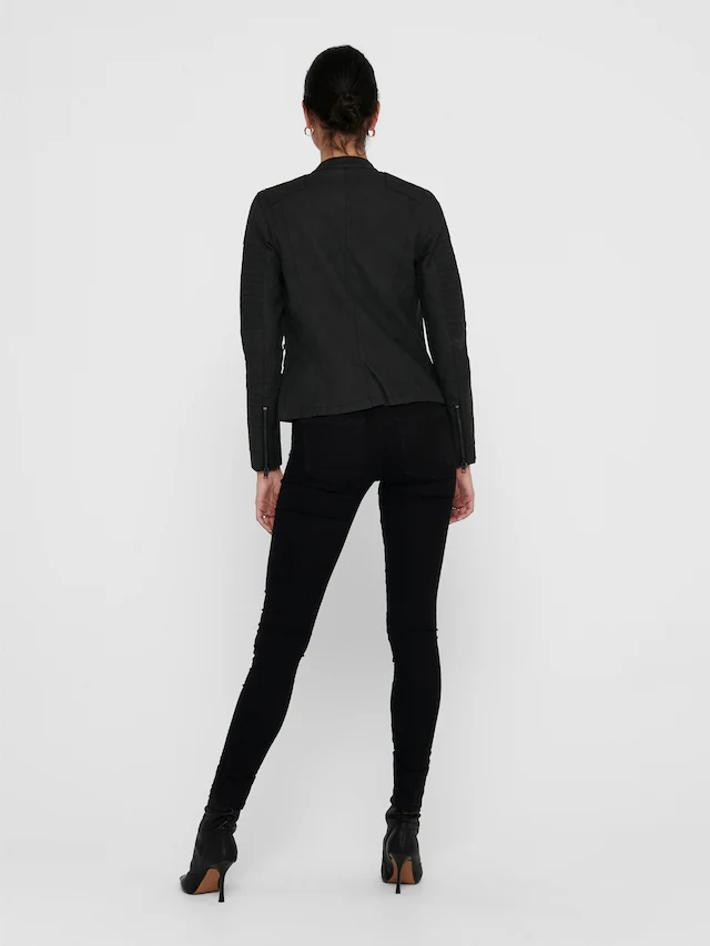 ONLY Lederimitatjacke »ONLAVA FAUX LEATHER BIKER OTW NOOS« mit Biker-Details