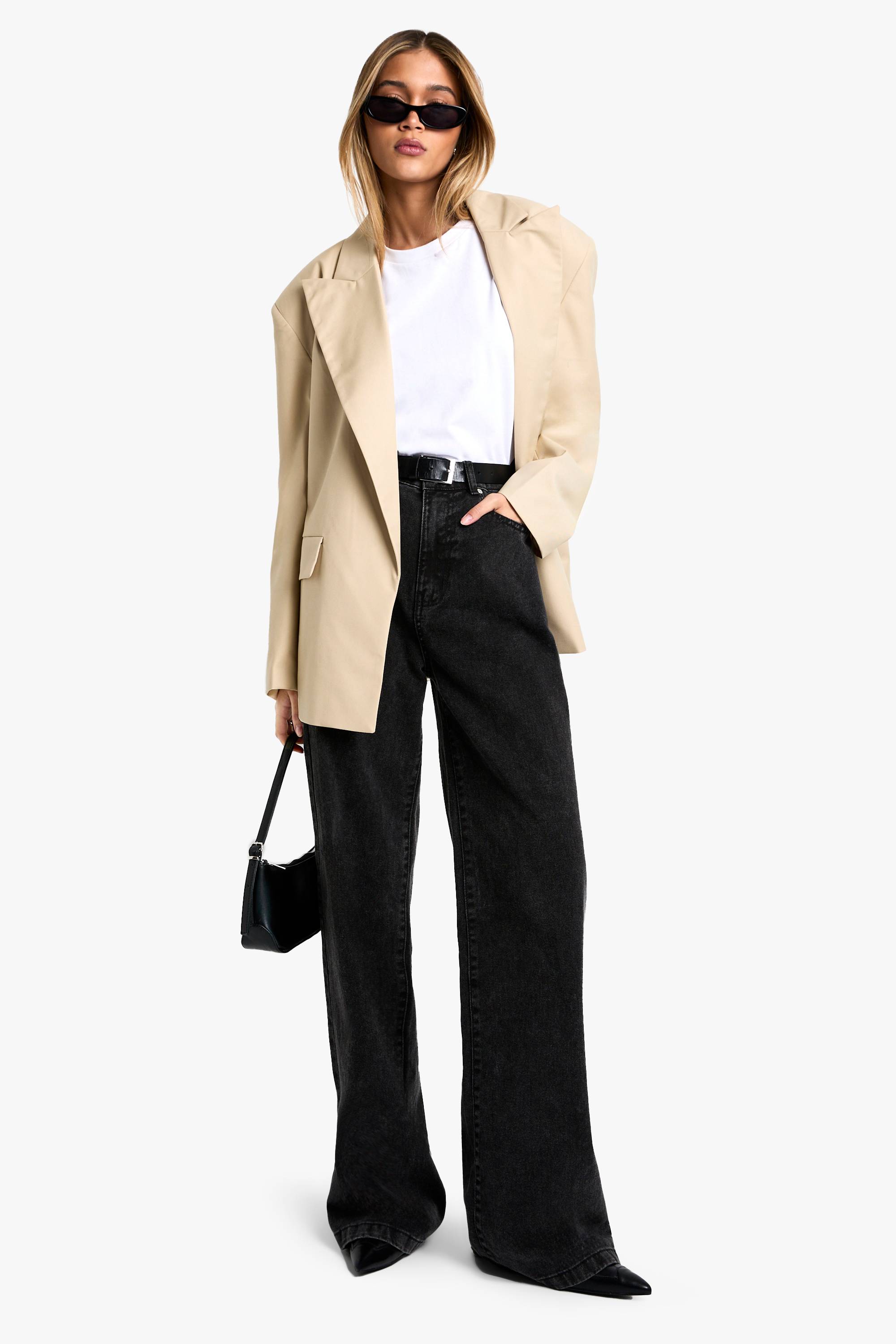 boohoo Blazer oversize ouvert à reverss extrêmes