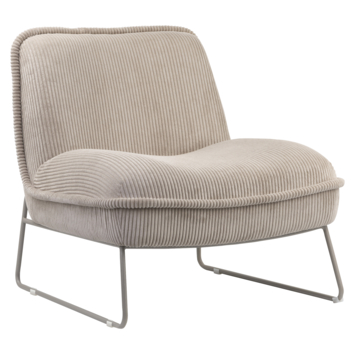 KARWEI fauteuil Amber beige ribstof