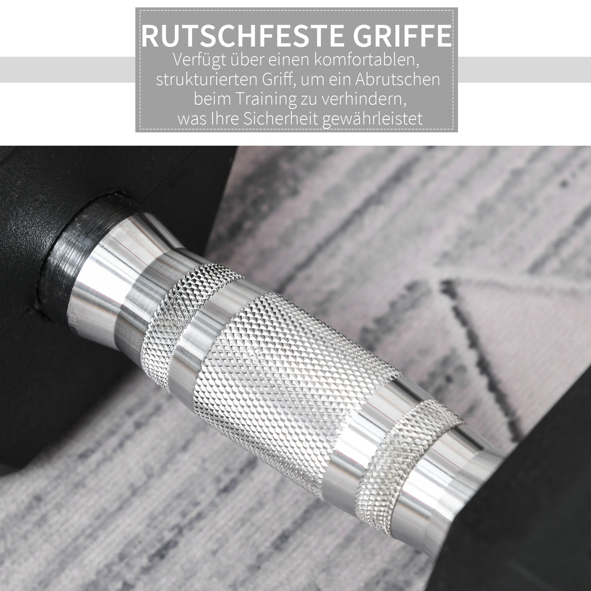 HOMCOM Gummihantel 20 kg sechseckig schwarz