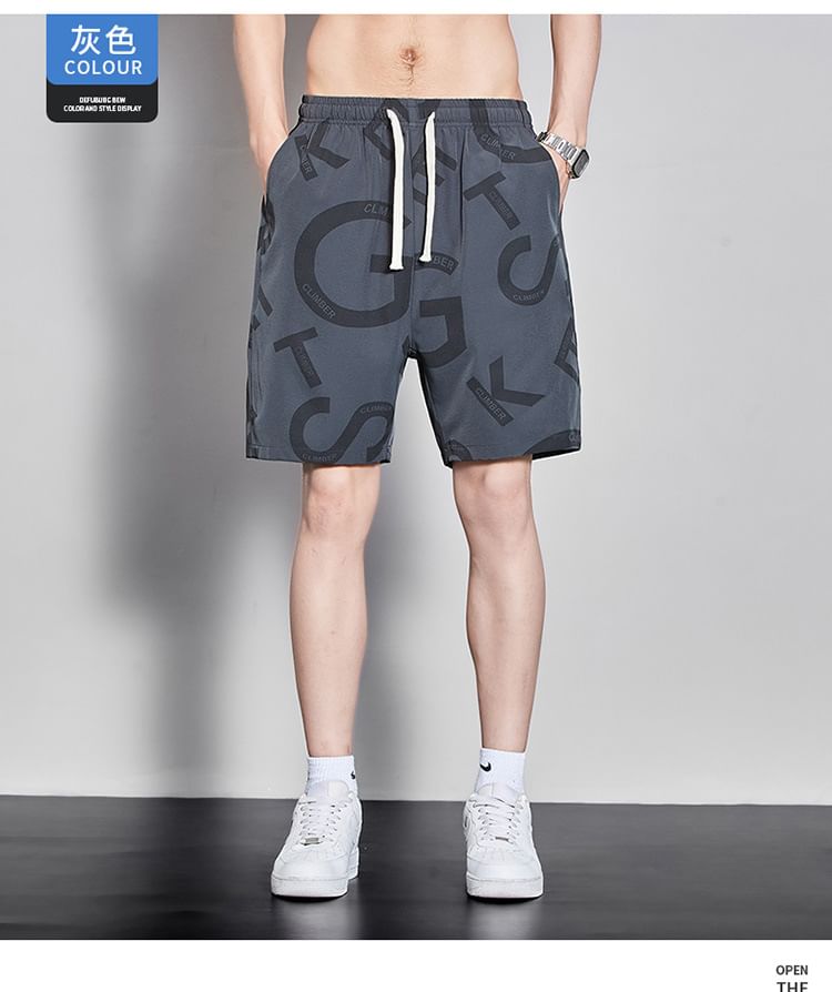 Wewewow - Shorts met elastische taille en letters