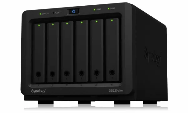 Synology Disk Station DS620slim - NAS-server - 6 bays - SATA 6Gb/s - RAID 0, 1, 5, 6, 10, JBOD - RAM 2 GB - Gigabit Ethernet - iSCSI support