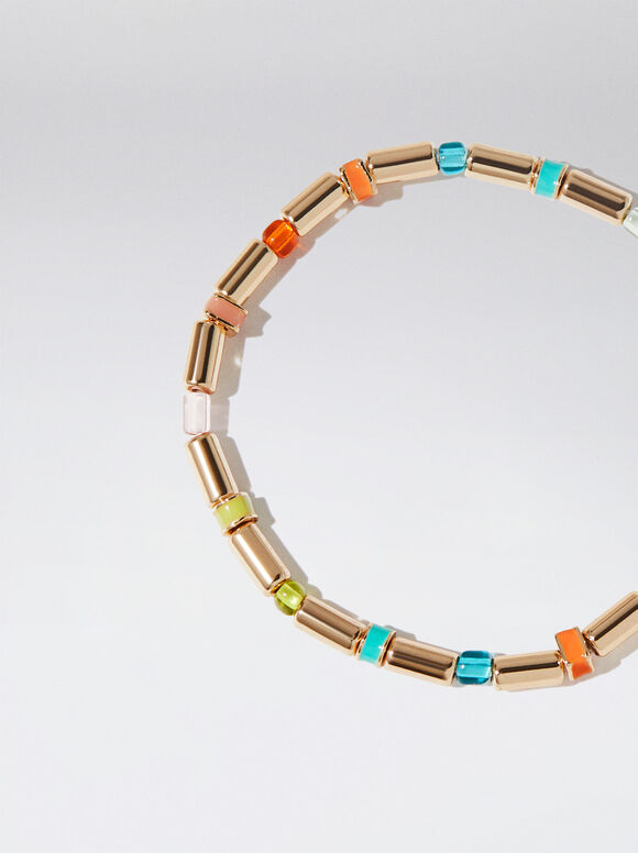 Pulseira elástica com resina - Multicolorida