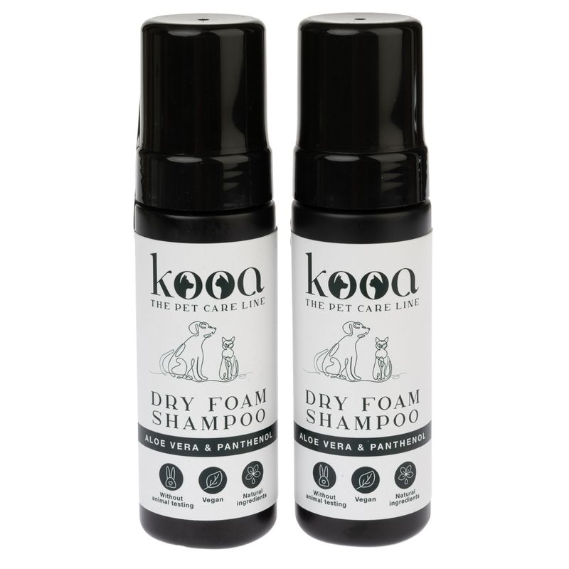 Shampooing sec moussant kooa pour chien et chat