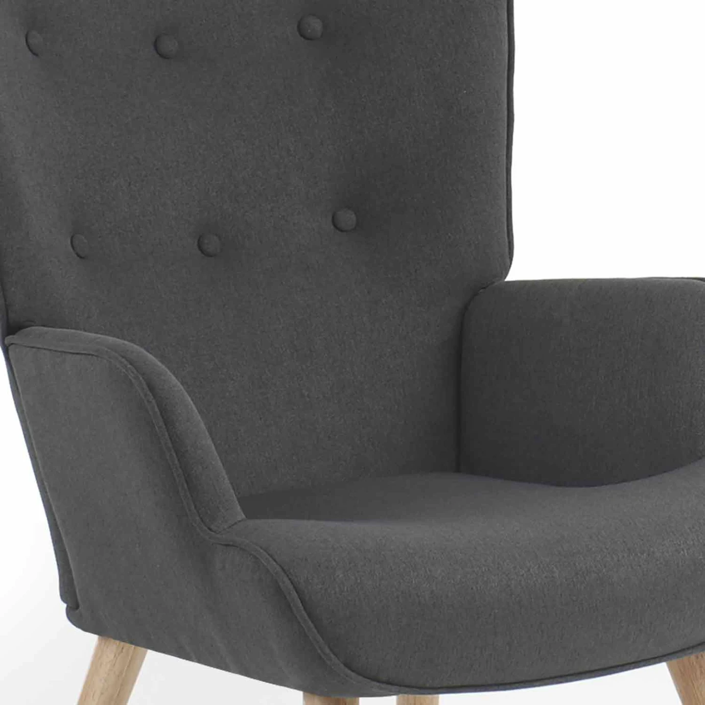 Fauteuil scandinave IVAR en tissu gris anthracite