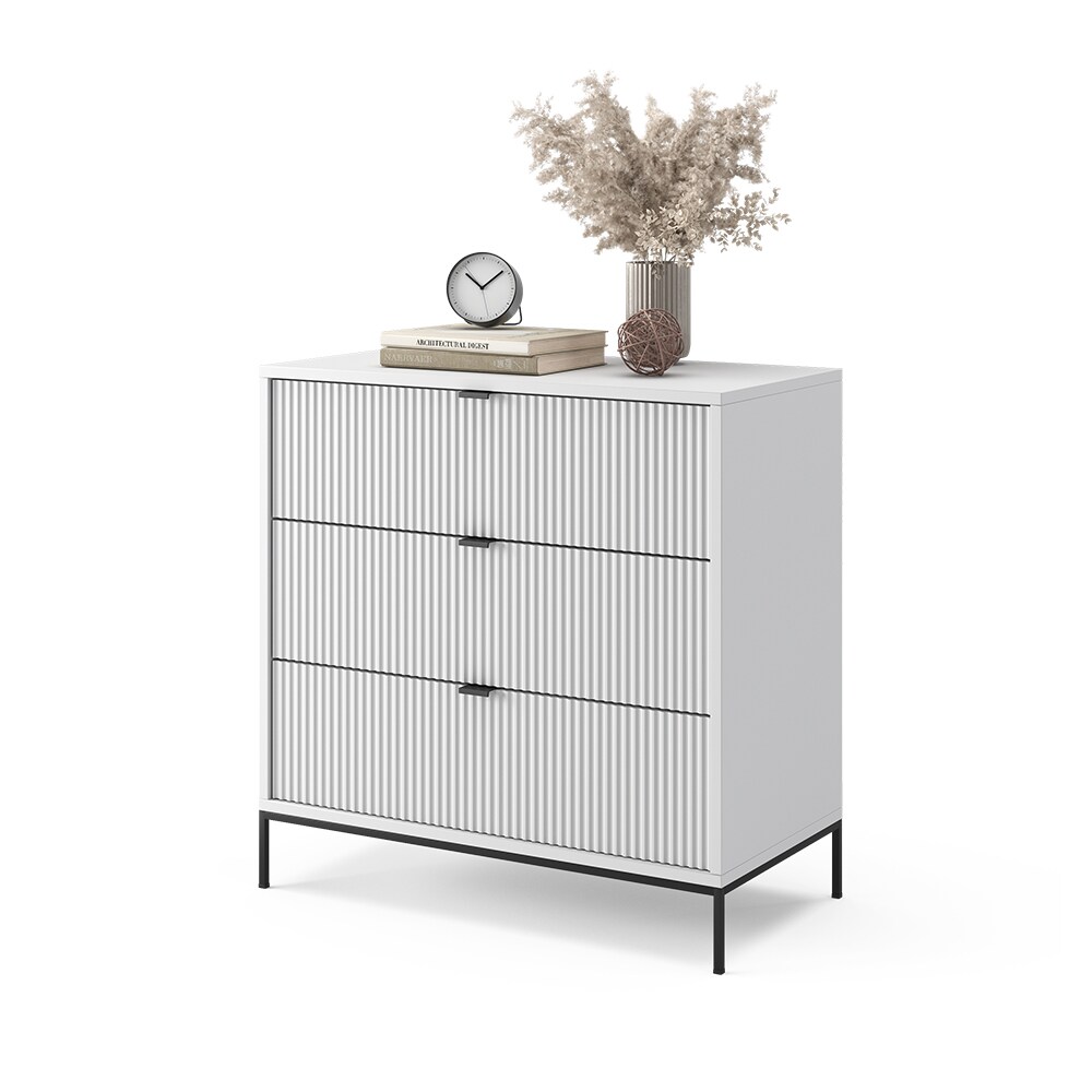 Vicco Kommode Eliza Weiß 80 x 81,2 cm mit 3 Schubladen