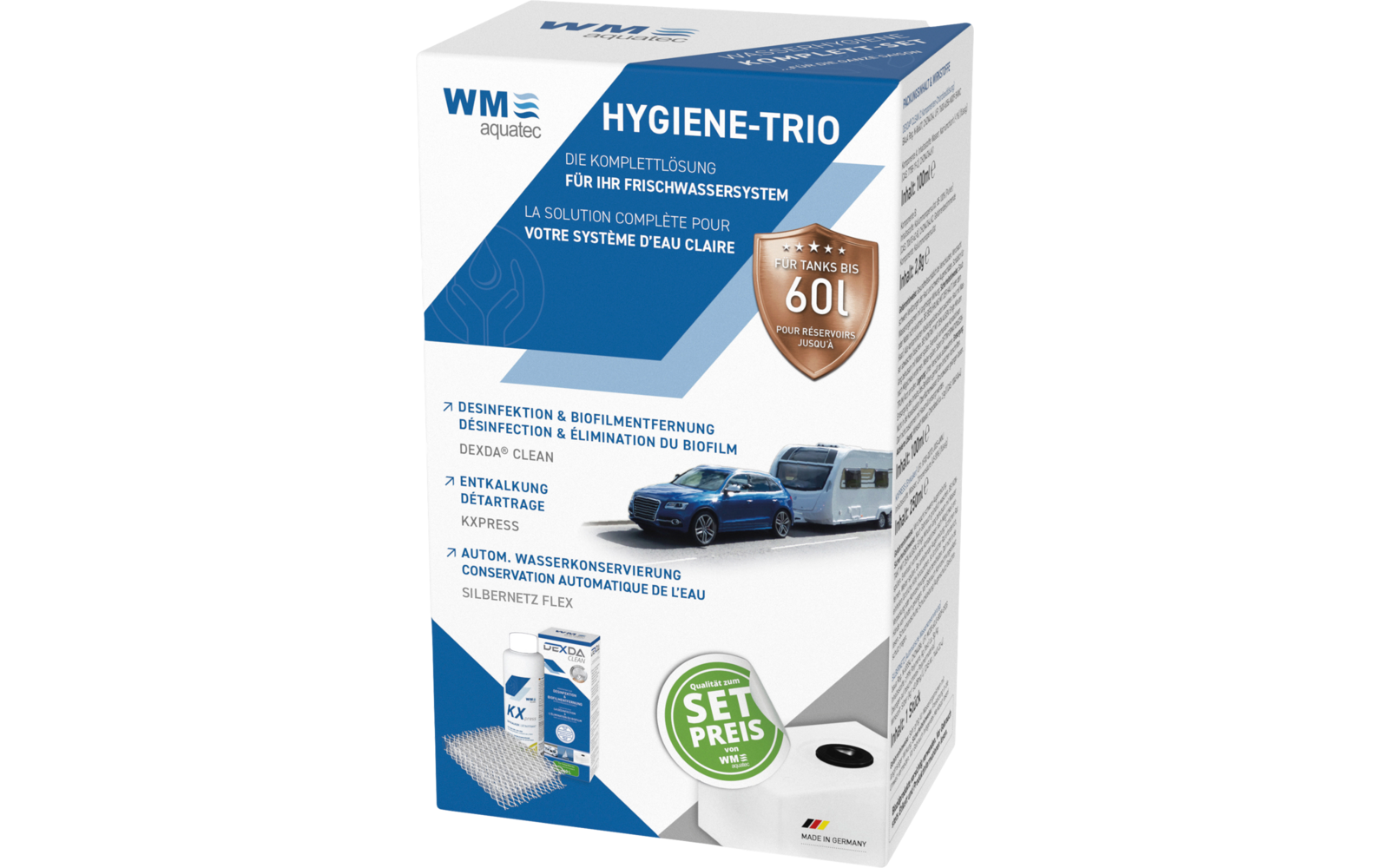 WM aquatec Hygiene-Trio Wasserhygiene Komplettset 60 Liter