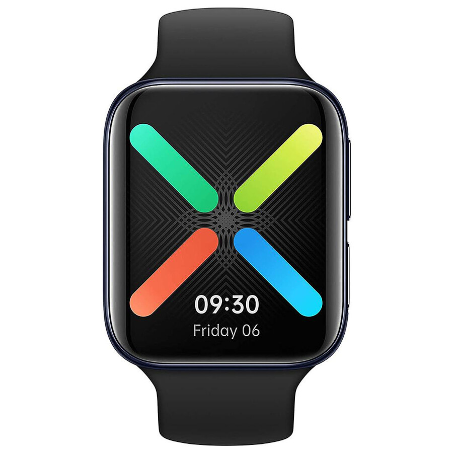 Oppo Watch Aluminium (Noir - Bracelet Fluoroélastomère Noir) - Wi-Fi - 46 mm + Chargeur Sans Fil Air VOOC