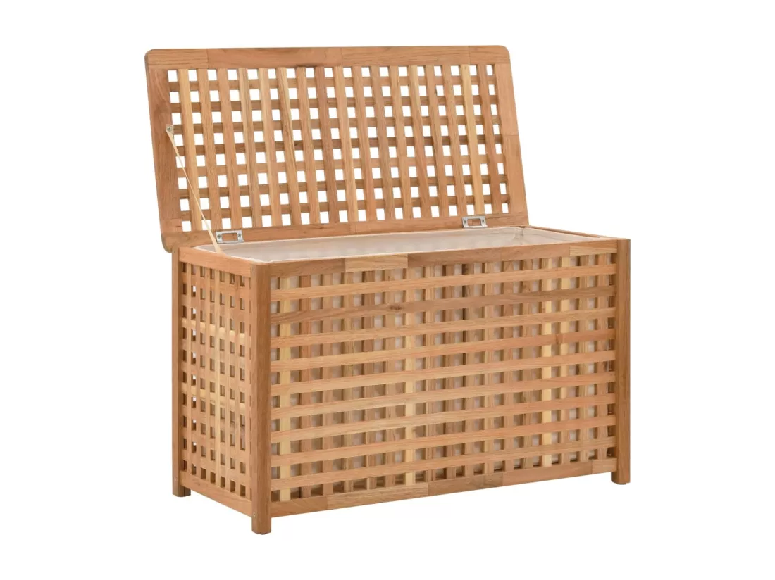 Coffre de blanchisserie 77,5x37,5x46,5 Bois massif de noyer