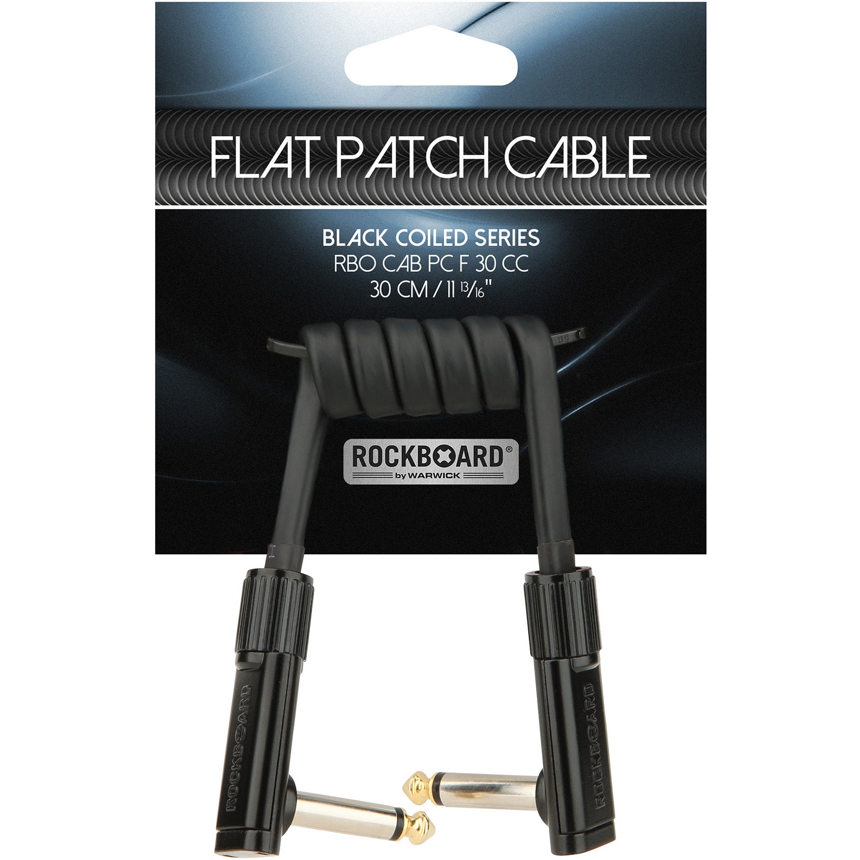 RockBoard Coiled Series Flat Patch Cable zwart 30 cm